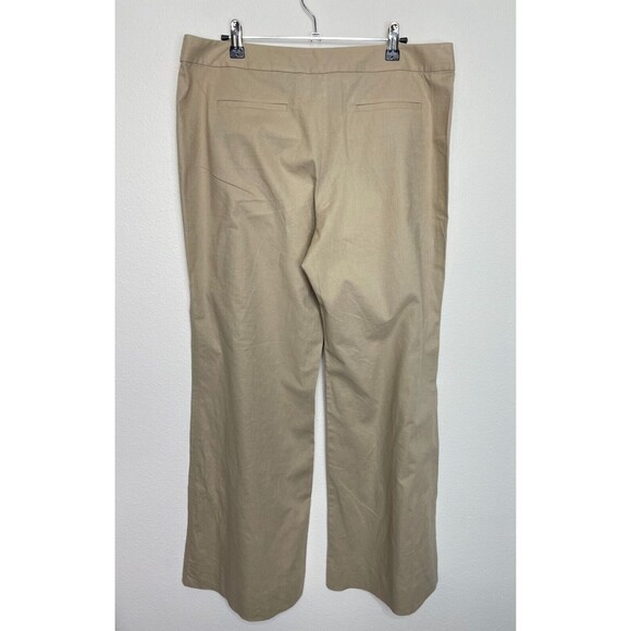 Tahari Size 12 Dress Pants Tan Linen Cotton Wide Leg Mid Rise Career - Picture 7 of 11